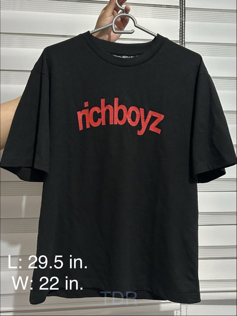 Richboyz Oversized Tee (Category: Tshirts & Polo Shirts ) located in San Pedro. Submitted by musthavegarments (Listing ID 1460563719, Image 2). Description: Size: Large - Oversized Tee Colors Available: - Blue with back design - Red no back design Premium Cotton .