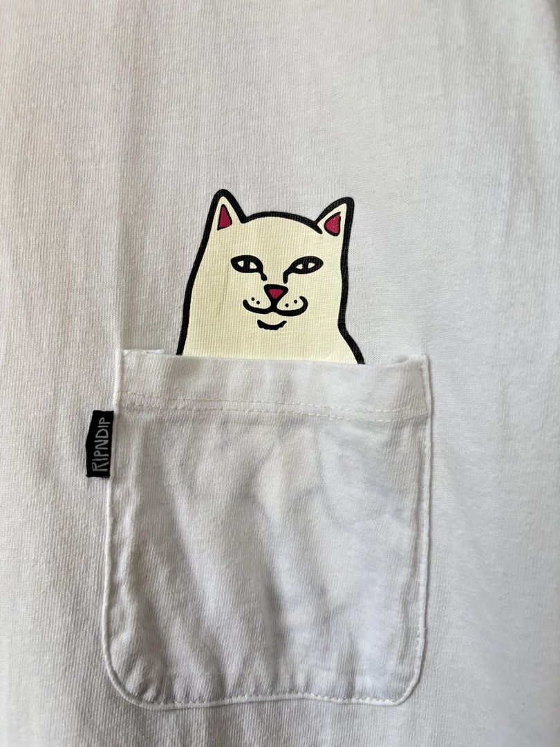 RIPNDIP Lord Nermal Pocket Tee🤍 Medium on tag (Category: Tshirts & Polo Shirts ) located in Maasin. Submitted by chevyferna66833 (Listing ID 1460604758, Image 3). Description: R*PNDIP Lord Nermal Pocket Tee🤍 Medium on tag Length 28 Width 21 Good condition Mine 450.