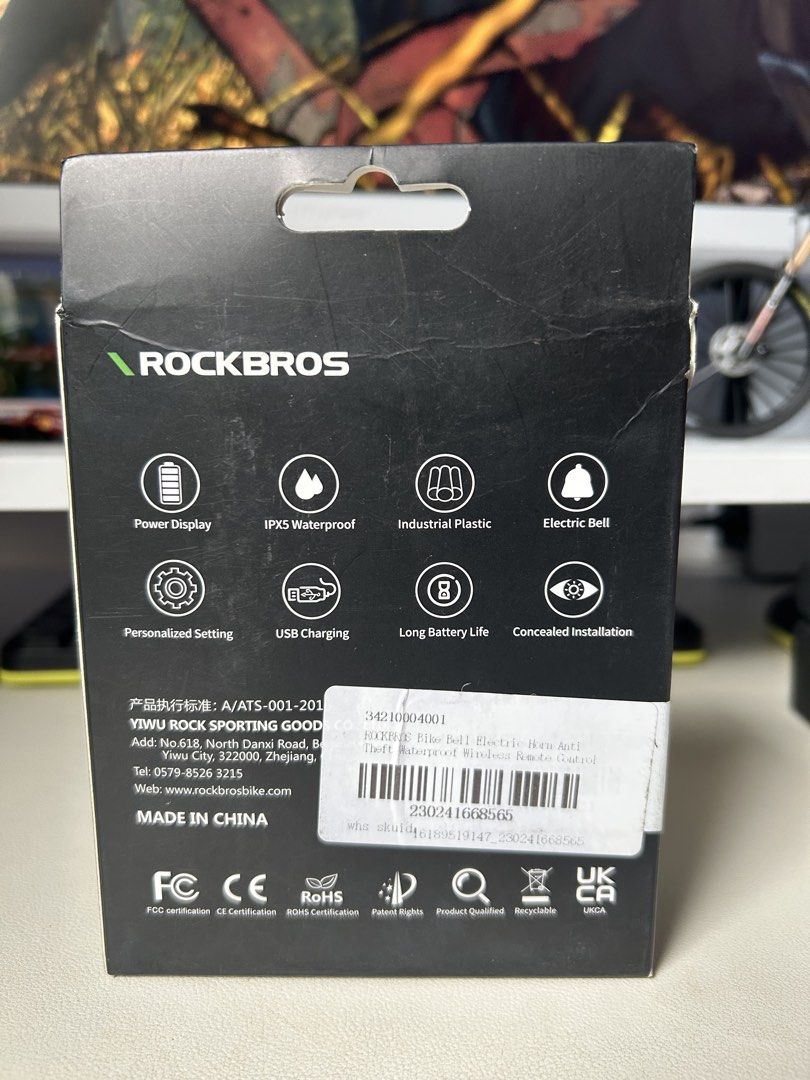 Rockbros Anti-Theft Alarm A2 (Category: Bicycles) located in Pasig City. Submitted by johnlovesgaming (Listing ID 1460513053, Image 2). Description: - Brand: Rockbros - Model: Anti-Theft Alarm A2 - Features: IPX5 Waterproof, USB Charging, Long Battery Life, Personalized Setting, Concealed Installation - Material: Industrial Plastic - Security: Anti-theft alarm for bicycles.