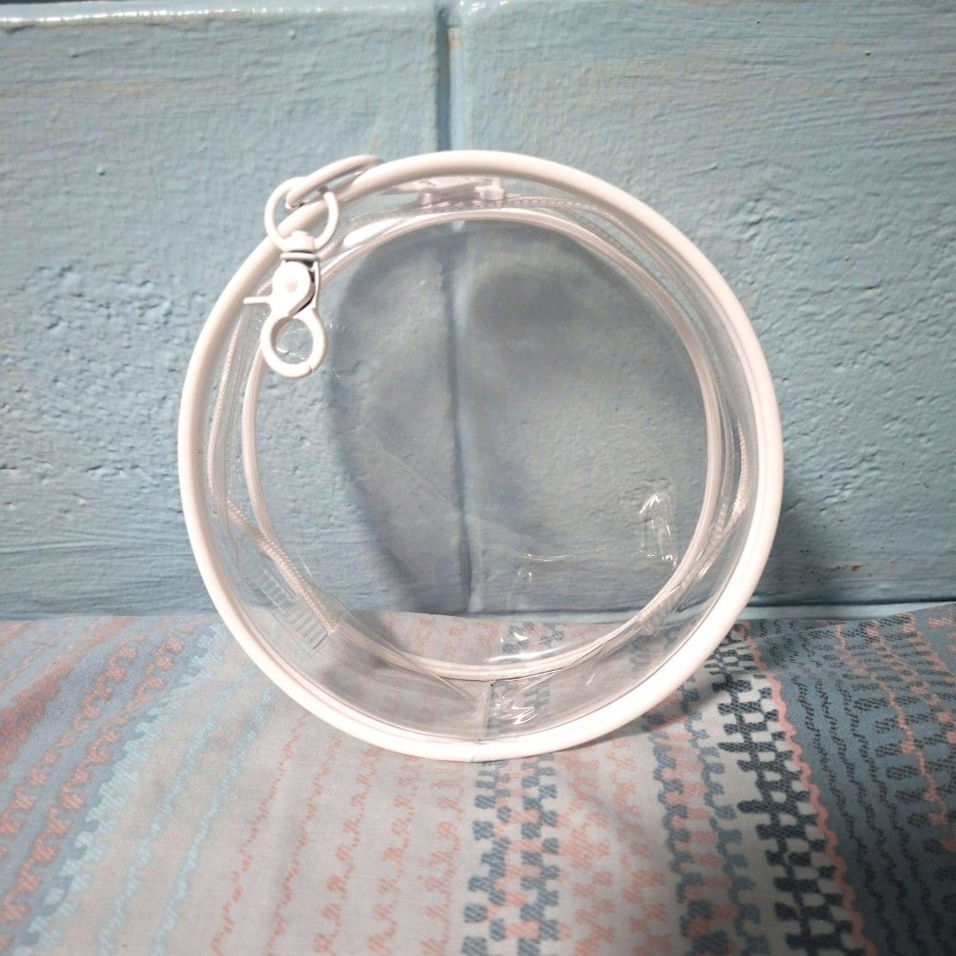 Round Transparent Doll Bag (Category: Other Stationery & Craft) located in Manila. Submitted by ic_itsme (Listing ID 1460699025, Image 1). Description: Measurements as seen in the pictures above DOLLS NOT INCLUDED (only used to help visualise how it would look with 14 cm, 12cm, and 10cm dolls inside).