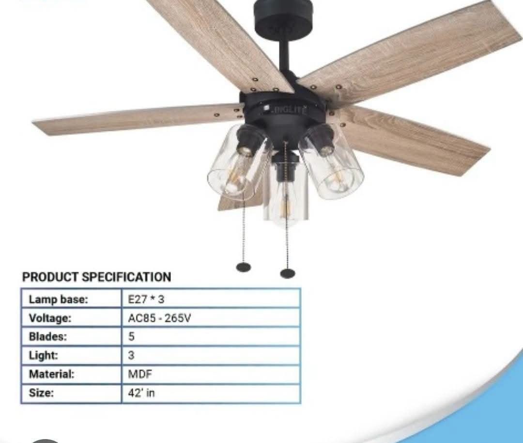 Rush Sale: Ceiling Fan with Light Bulb With Remote (Category: Fans) located in Quezon City. Submitted by vamosycompra (Listing ID 1460708940, Image 2). Description: Rush Sale: Ceiling Fan with Light Bulb With Remote Good as new, used for 3-4 months RFS: hindi na gagamitin sa shop 📌 Sampaloc, Manila.