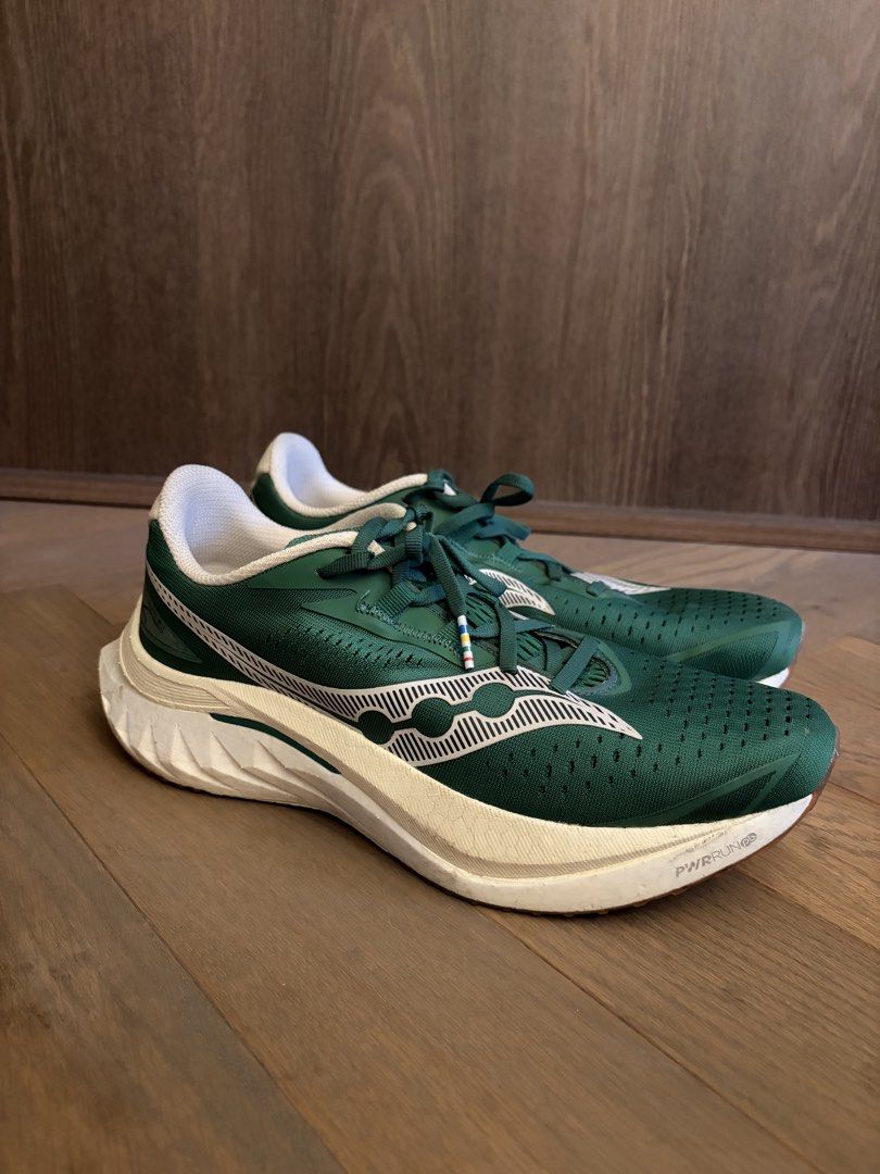 Saucony Endorphin Speed 4 (Category: Sneakers) located in Quezon City. Submitted by lamori (Listing ID 1460609914, Image 1). Description: Saucony Endorphin Speed 4 - US size 9.5 - Bought in Hong Kong last August 2025 - Used around 50km, mostly on treadmill - Has scratches on one side from treadmill - RFS: decluttering - no box.
