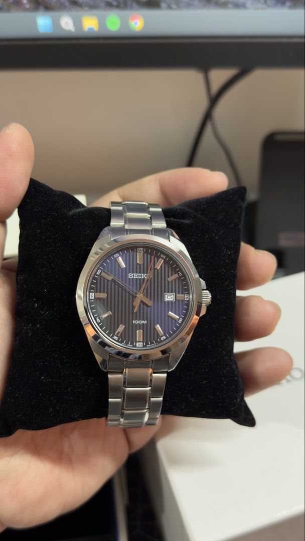 Seiko SUR275P1 (Category: Men's Watches) located in Manila. Submitted by lmao245 (Listing ID 1460653715, Image 2). Description: Selling Authentic Seiko SUR275P1 watch that I bought from Singapore in 2021. I've only used this around 3-4 times since I bought it and have been stored in the box the whole time. Lost the receipt but complete box, links, manual and certificate of guarantee. Specifications: Brand: Seiko Model: SUR275P1 Case size: 42mm Ca