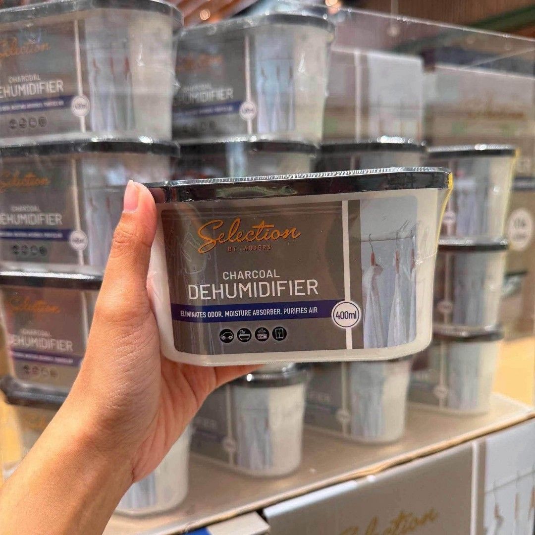 Selection by Landers Charcoal Dehumidifier (400ml) (Category: Air Purifiers & Dehumidifiers) located in Paranaque City. Submitted by musttryshop_08 (Listing ID 1460584130, Image 2). Description: - Eliminates odor, absorbs moisture, and purifies air. - Perfect for closets, bathrooms, and cars. - Each container is 400ml. - This pack includes 16 units. - Keep your spaces fresh and dry..