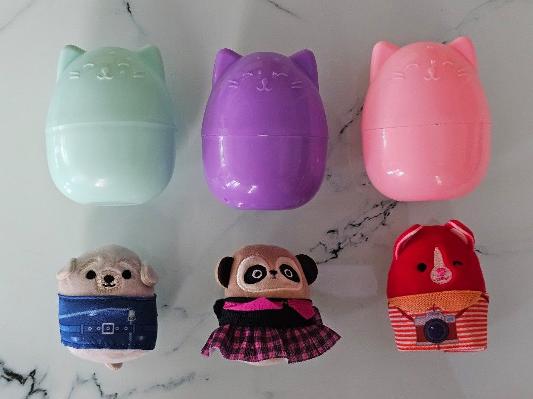 SET Squishville Squishmallows (Category: Plushies & Soft Toys) located in Kabankalan. Submitted by ninunothrift (Listing ID 1460566732, Image 2). Description: Selling set of 3 squishvilles for only 250! Complete with capsules. Can nego 😊 MOP: Gcash MOD: J&T Loc: Negros.