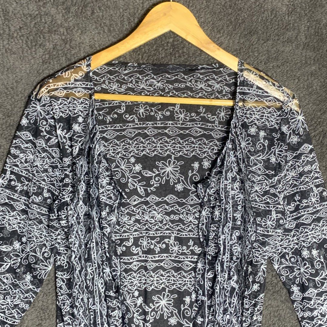 sheer mesh ruffle cardigan (Category: Coats, Jackets and Outerwear) located in Arayat. Submitted by capymelon (Listing ID 1460694123, Image 2). Description: size : small - medium issue : none color may vary due to lighting items are negotiable but no lowballing send me a message if interested! 📍pampanga j&t courier sf is ₱54-₱84.
