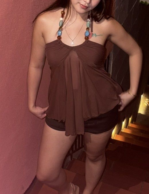 Shein Sexy Halter Top (with beads) (Category: Sleeveless) located in Manila. Submitted by shoppingacc1 (Listing ID 1460618948, Image 2). Description: worn once! will pass as brand new super flattering to wear, perfect for beach.