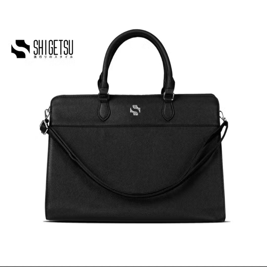 SHIGETSU Black Leather Laptop Bag Briefcase (Category: Briefcases) located in Caloocan City. Submitted by twinkle.shopph (Listing ID 1460647568, Image 1). Description: - SHIGETSU Laptop Bag - Color: Black Leather - Spacious interior for laptop, notebooks, and essentials - Dimensions: 40.2 cm (Length) x 29 cm (Height) x 15.3 cm (Width) - Detachable shoulder strap included - Sleek design, perfect for work or travel Issue: Natanggal shoulder strap S