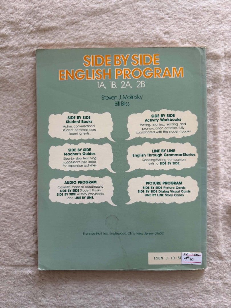 Side By Side - Steven J. Molinsky (Category: Storybooks) located in Santiago. Submitted by bookworm_club (Listing ID 1460556779, Image 2). Description: 📚no cancellation, return or exchange. 📚secondhand books. some books are in good condition while some has minimal flaws (foxing, creases, dog-eared pages, etc.) 📚reasonable haggling is allowed. 💰MOP: For same day pickup - CASH & BANK TRANSFER For shipping or scheduled pickup - BANK TRANSFER 🚚M