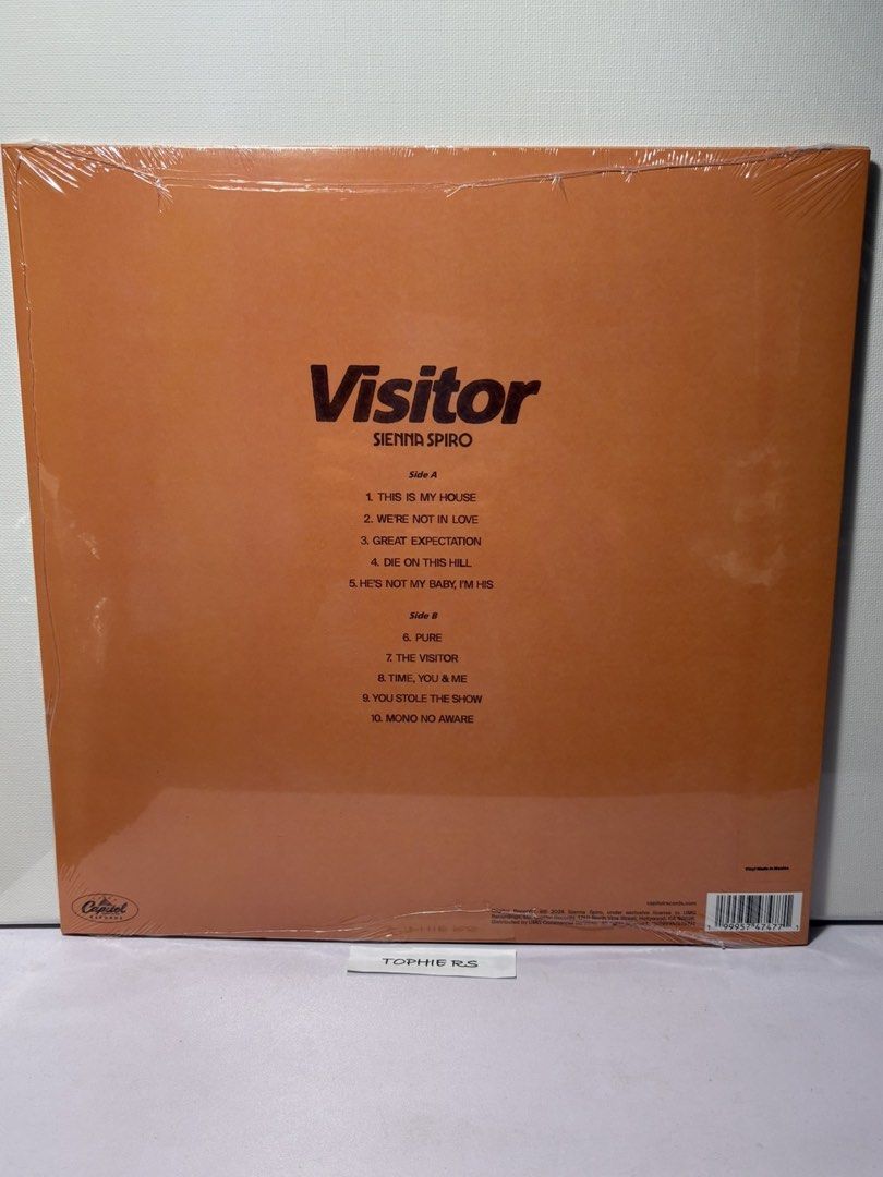 Sienna Spiro Visitor Vinyl LP Bnew Sealed (Category: Vinyls) located in Las Pinas. Submitted by tophiers (Listing ID 1460680055, Image 3). Description: SIENNA SPIRO Visitor Vinyl LP Record Pressed on Orange Vinyl Brand New / Sealed LP Php2,699 (net) Actual Photos Posted I Only Have 1 Piece of this Vinyl Item Loc: Las Pinas City Buyer Books for Grab or Lalamove Meet-Ups: Glorietta Makati On Sundays MOP: Cash/ Bpi/ Bdo/ Gcash Maraming Salamat Po!.