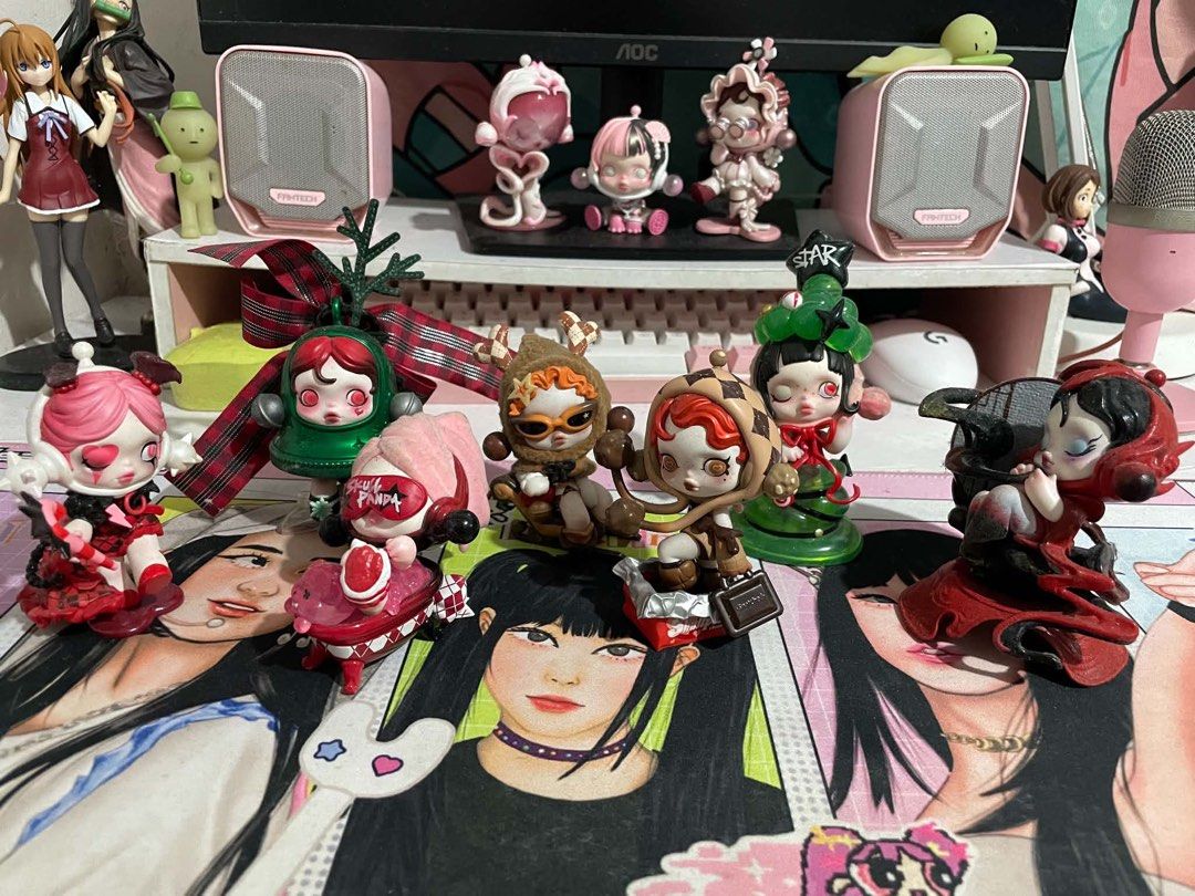 Skullpanda Set (Category: Designer & Blind Box Toys) located in Manila. Submitted by cinnamocchi (Listing ID 1460704367, Image 1). Description: 7 Skullpanda with cards.