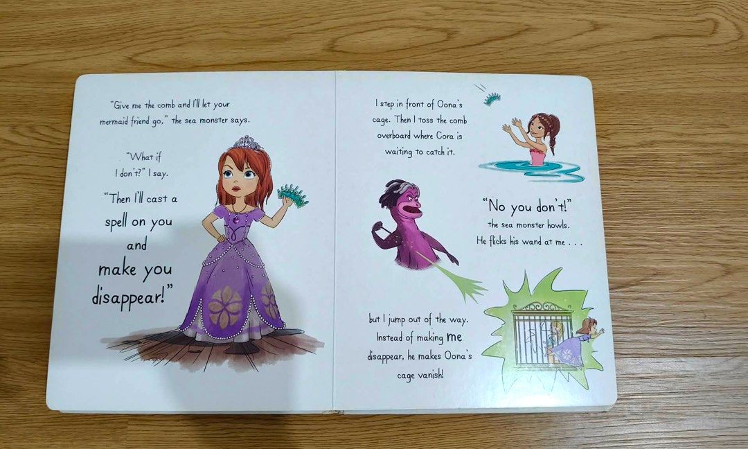Sofia the First The Floating Palace Children's Book (Category: Children's Books) located in Makati City. Submitted by adventuresofjujucloset (Listing ID 1460618210, Image 2). Description: - Sofia the First book featuring the floating palace. - Includes Sofia and her friends. - Perfect for young fans of the show. - Beautifully illustrated pages with colorful drawings. - Story filled with magic and adventure. - A fun and engaging read for children.