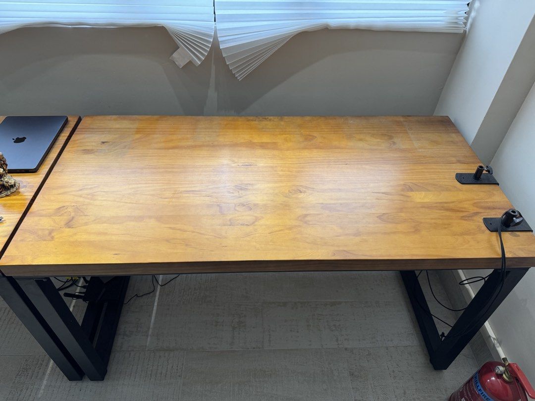 Solid Wood Study Table/ Dining table (Category: Tables & Sets) located in Singapore. Submitted by blobbyh (Listing ID 1460601086, Image 3). Description: 150cm long, 80cm deep i’ve been using it as my work table for less than a year, however i’m moving out, and i hope this lovely piece can find a new home. extremely stable and spacious for a work from home set up. i’d imagine this works well as a dining table as well. please arrange your own trans