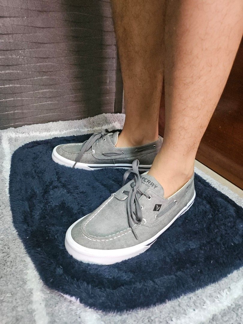 Sperry Top-Sider Grey Canvas Boat Shoes (Category: Casual Shoes) located in Malabon City. Submitted by dadasoliveria (Listing ID 1460536042, Image 2). Description: - SPERRY Top-Sider Grey canvas boat shoes - Classic lace-up style - White soles - Sperry branding on insoles - Ideal for casual wear ***used 3x times then stored ( needs a bit cleaning) please check photos for original price .