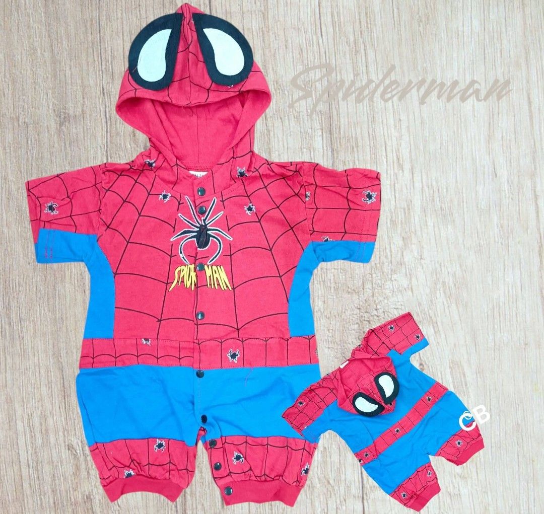 Spiderman Romper Baby Costume (Category: Babies & Kids Fashion) located in Manila. Submitted by viashop02 (Listing ID 1460673189, Image 2). Description: Spiderman Romper Baby Costume ✅ Included : Romper with Hoody ✅ Price: ₱580 ✅Size: (0-6months)(6-12months)(12-18months)(18-24months) 🕸️ Actual photo is posted 🕸️ Onhand all Items no customize 🕸️ Made in Bangkok 🕸️ Good quality ✅ Cash on delivery via lalamove.
