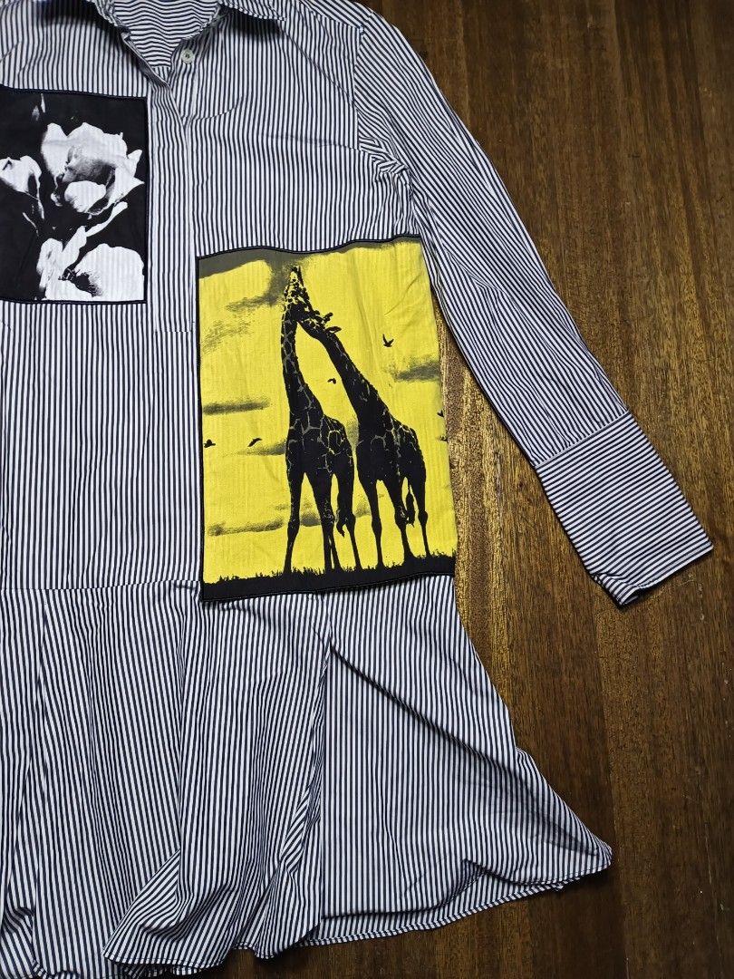 Sportmax code patchwork art shirt dress (Category: Dresses) located in Mandaluyong City. Submitted by beloved_kirara (Listing ID 1460648353, Image 3). Description: good condition no issue dimension L 35 w 18 S 23.5 1200 + sf location mandaluyong willing to meet up as long as it's near my area.
