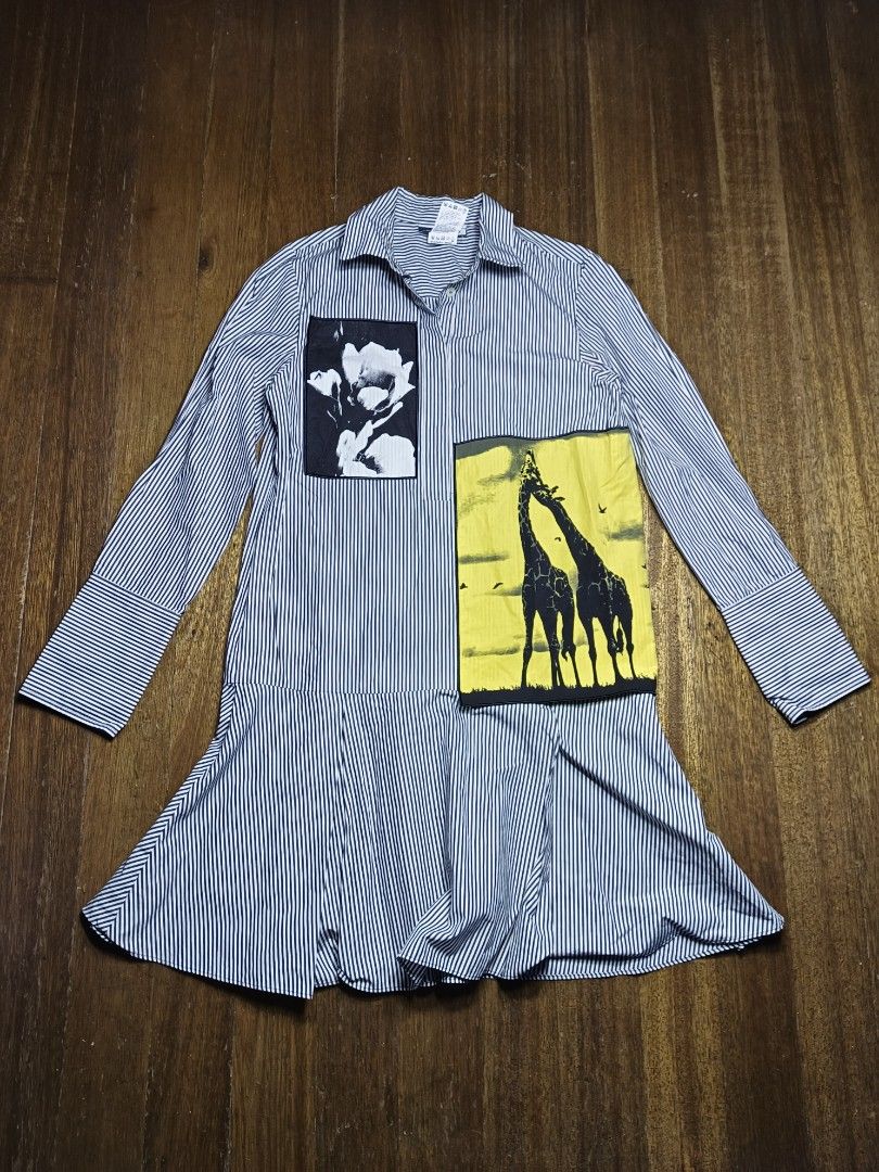 Sportmax code patchwork art shirt dress (Category: Dresses) located in Mandaluyong City. Submitted by beloved_kirara (Listing ID 1460648353, Image 1). Description: good condition no issue dimension L 35 w 18 S 23.5 1200 + sf location mandaluyong willing to meet up as long as it's near my area.