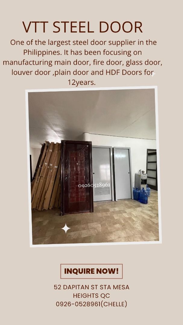STEEL DOOR (Category: Locks, Doors & Gates) located in Quezon City. Submitted by vttsteeldoor-chelle (Listing ID 1460521912, Image 1). Description: .
