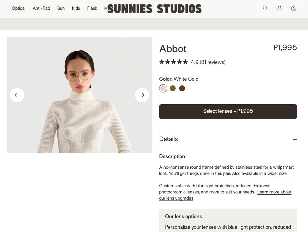 Sunnies Studios | ABBOT White Gold (Specs) (Category: Sunglasses & Eyewear) located in Taguig. Submitted by tureesha (Listing ID 1460529237, Image 2). Description: RFS: Had this for awhile but I already switched to Owndays for years. So I have to declutter. Note that this is graded with transition lens but idk na what is it in there so sorry! ===== 📌 PLEASE READ BEFORE SENDING AN OFFER 📸 CONDITION • As described and shown in photos. Please revi