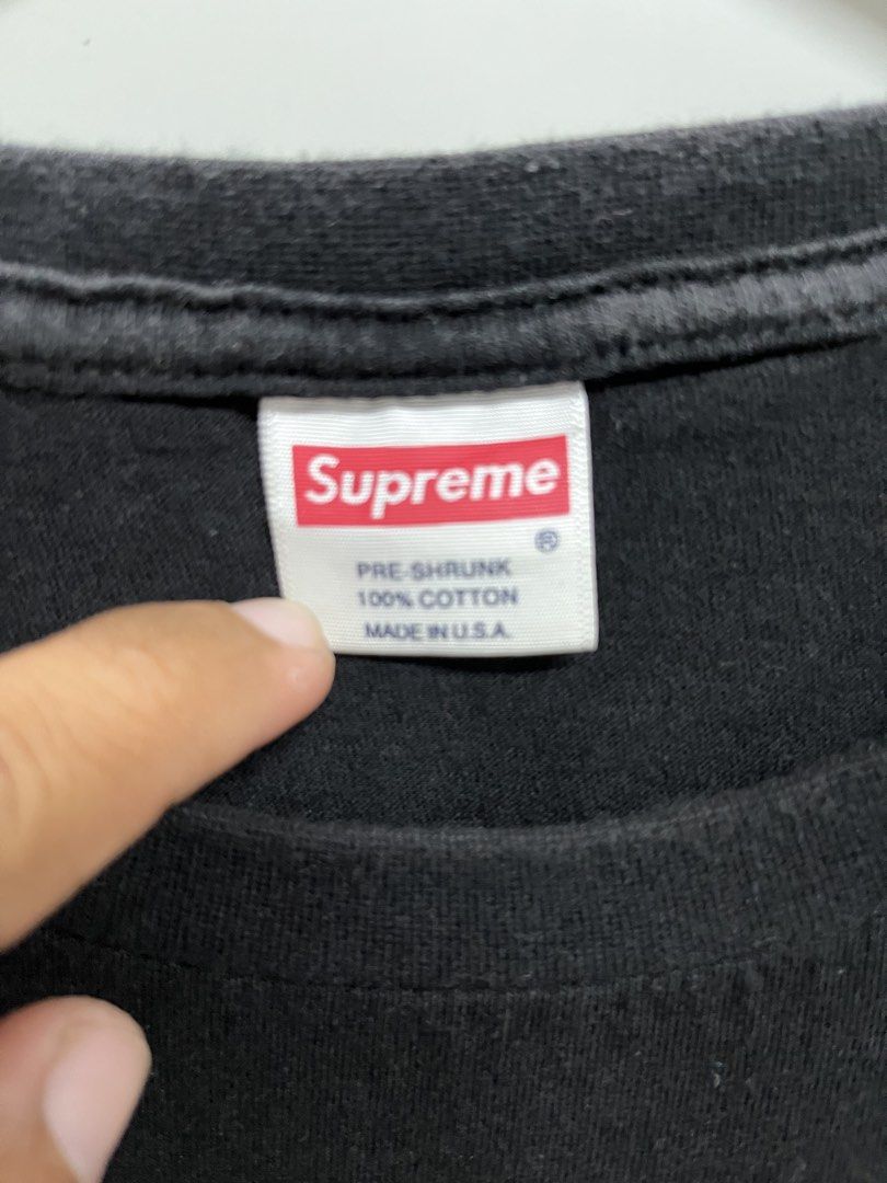 Supreme Graphic Tee (Category: Tshirts & Polo Shirts ) located in Valencia. Submitted by shopstnd (Listing ID 1460592652, Image 2). Description: Supreme Graphic Tee 📏 22 × 29 in ⭐ Condition: 9/10 🎨 Color: 9/10 100% Cotton • Made in USA Clean graphic, solid black color, and great overall condition..
