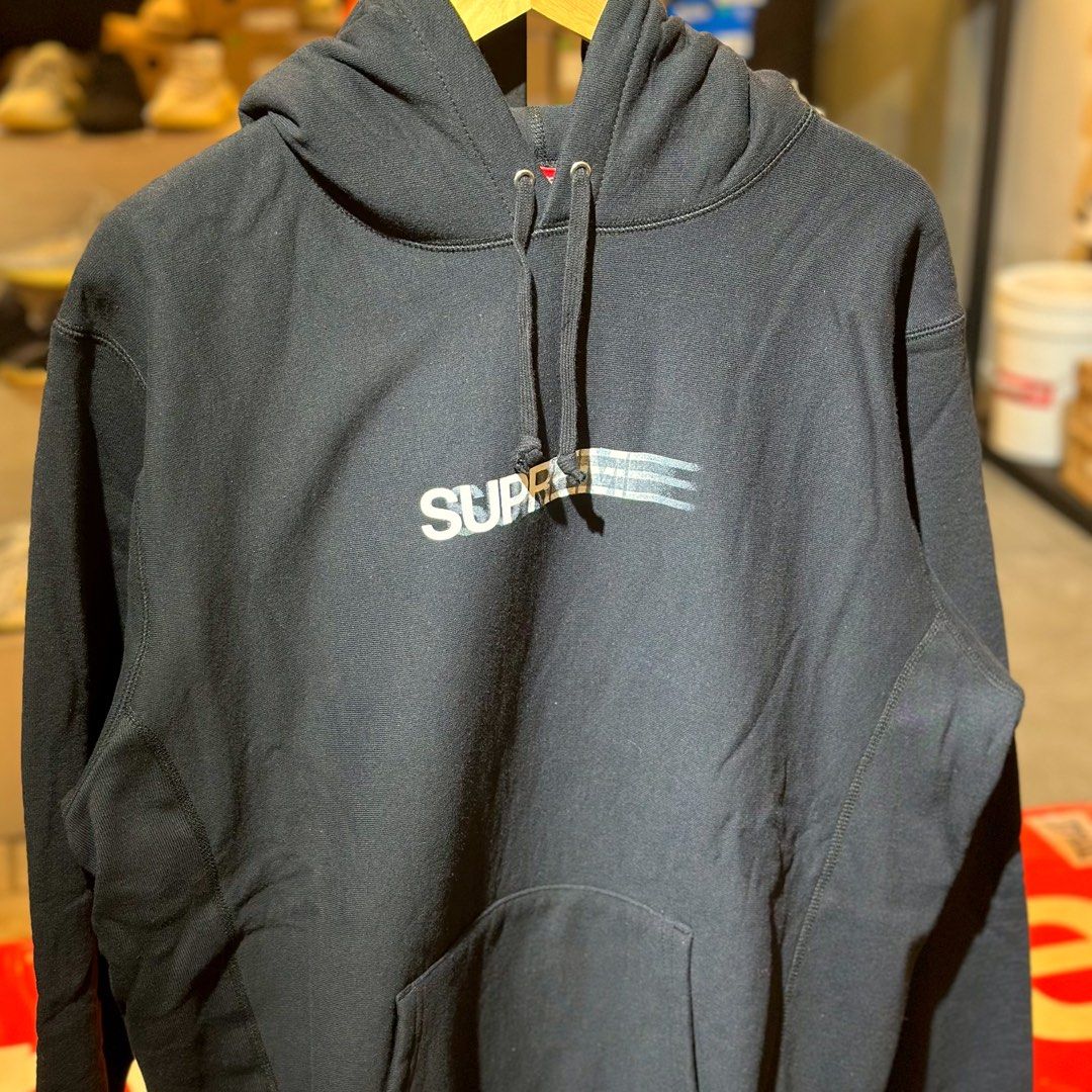 Supreme Motion Logo Hooded Sweatshirt (Category: Coats, Jackets and Outerwear) located in Quezon City. Submitted by inside_plug (Listing ID 1460542038, Image 2). Description: For Sale Supreme Motion Logo Hooded Sweatshirt Black - XL Brandnew Dm us to purchase .