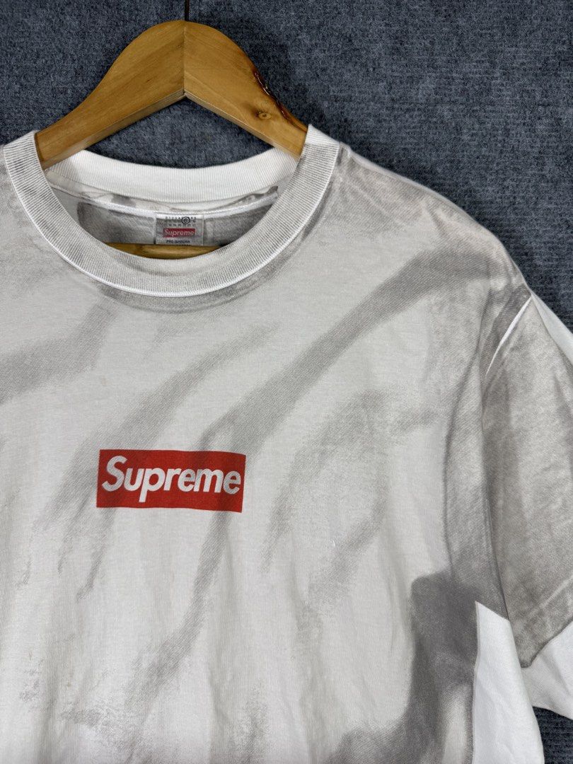 SUPREME x MAISON MARGIELA BOX LOGO (Category: Activewear) located in Baguio. Submitted by bomogsmichael (Listing ID 1460695761, Image 2). Description: SUPREME x MAISON MARGIELA BOX LOGO EXCELLENT CONDITION LARGE 29x23 *may kunting iwawash lang..