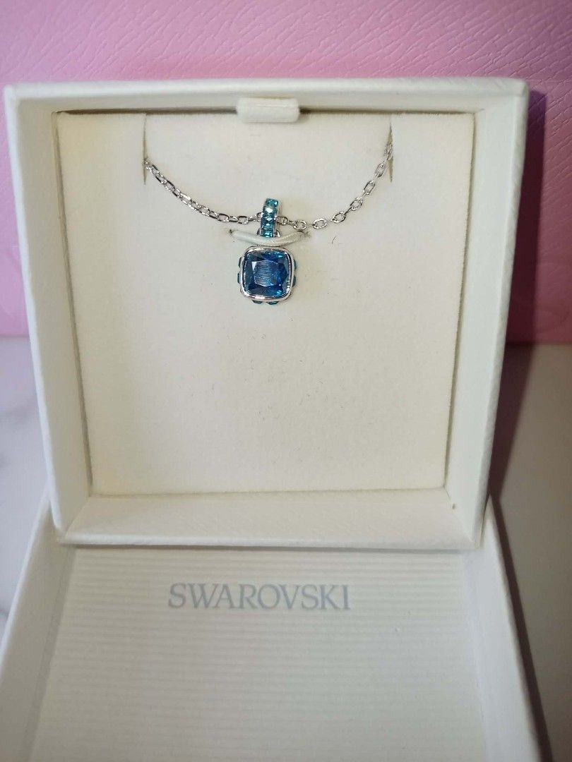 Swarovski Birthstone Necklace (Category: Necklaces) located in Mandaluyong City. Submitted by noel_30 (Listing ID 1460590675, Image 2). Description: With Aunthentication card Free cleaning at any swarovski branch just bring the Authentication card Non-Tarnish With Box, Pink Paper Bag and Ribbon Article no.: 5651707 Collection: Birthstone December Size: 2.2 x 1 cm Material: Rhodium plated, Cubic Zirconia Color: Turquoise Weight (individual piece):