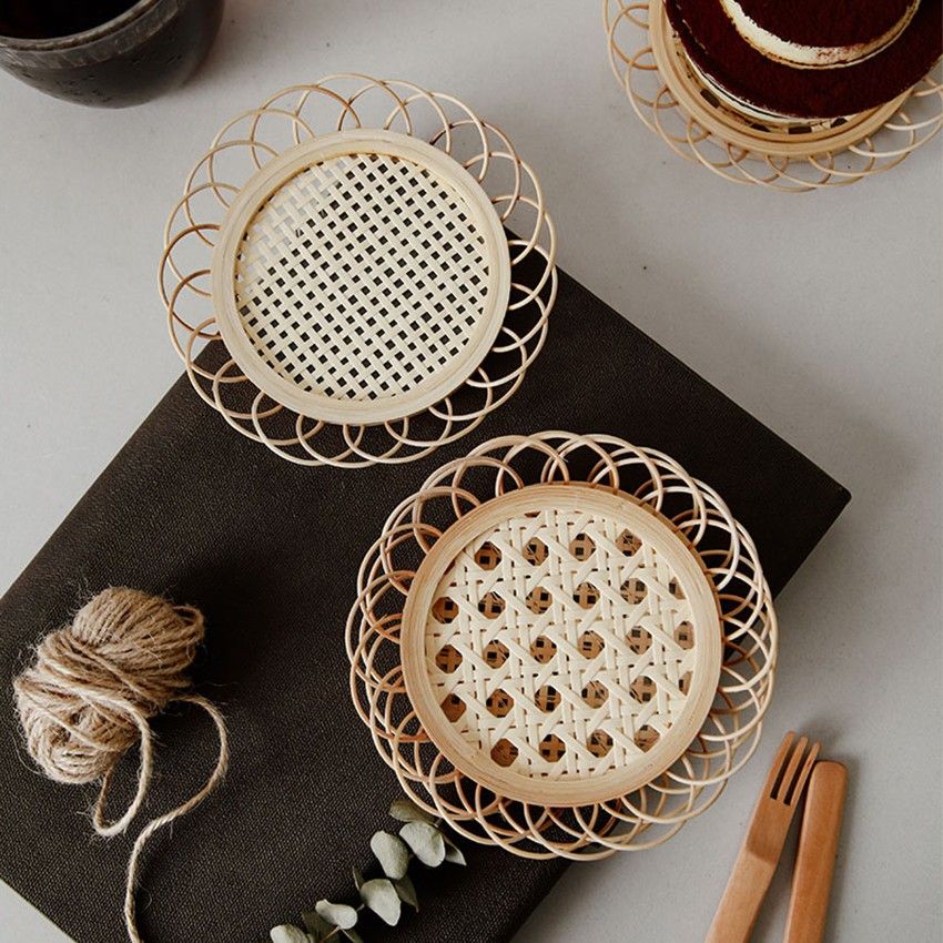 Take all! 20 pcs Handwoven Rattan Coasters (Category: Other Kitchenware & Tableware) located in Calamba. Submitted by karupin31 (Listing ID 1460700383, Image 1). Description: - Set of 20 handwoven rattan coasters - Made from natural materials - Protects your coffee table and dining table surfaces - Unique woven design with decorative edge - Adds a natural, bohemian vibe to your home decor - Easy to clean with a damp cloth.