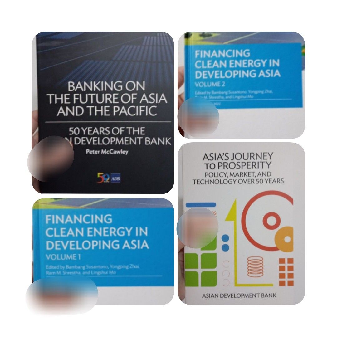 TAKE ALL: ADB BOOKS (4) (Category: Storybooks) located in Makati City. Submitted by fr_lll (Listing ID 1460557678, Image 1). Description: TAKE ALL: ADB BOOKS (4) Titles include: 'Financing Clean Energy in Developing Asia' (Volumes 1 and 2) 'Asia's Journey to Prosperity', & 'Banking on the Future of Asia and the Pacific' - Ideal for readers interested in development, finance, and sustainability in Asia. ---- - Two volumes of 'Financing Clean Energ