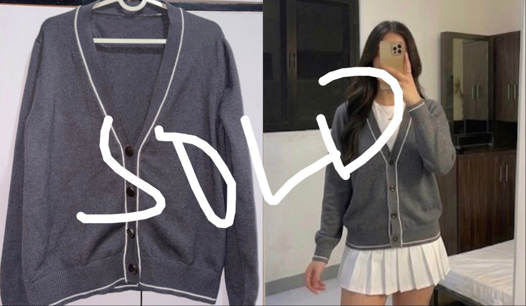 Take All: Premium Cardigans for Rainy season (Category: Coats, Jackets and Outerwear) located in Malvar. Submitted by chatztash (Listing ID 1456356907, Image 2). Description: Take All Three - 899 1. Grey Cardigan - 399 2. Butterly Sleeves Cardigan - 359 3. Old Money Cardigan - 359 ❌ Cropped Felted Buttonup Jacket - 499 Check last pictures for individual photos of the cardigan.