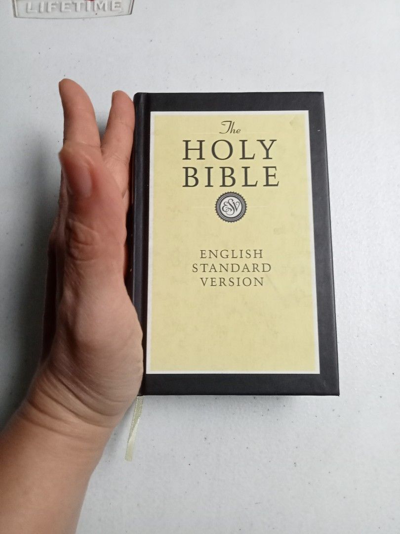 The Holy Bible English Standard Version (Category: Religion Books) located in Quezon City. Submitted by parekoymarekoy (Listing ID 1460598384, Image 1). Description: - English Standard Version (ESV) Holy Bible - Published by Bible Societies - Includes preface and features section - Pages are clean and binding is intact - Ribbon bookmark included - Ideal for study or personal reading -HARD BOUND - Unused .