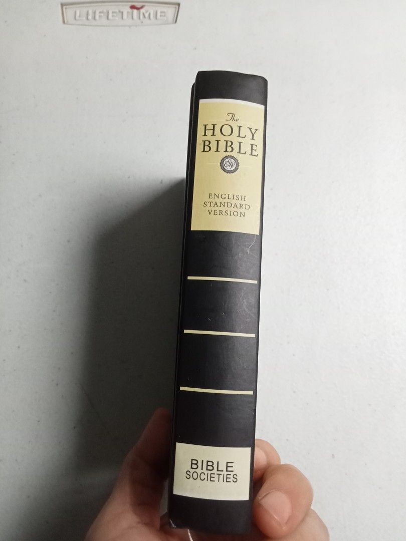 The Holy Bible English Standard Version (Category: Religion Books) located in Quezon City. Submitted by parekoymarekoy (Listing ID 1460598384, Image 2). Description: - English Standard Version (ESV) Holy Bible - Published by Bible Societies - Includes preface and features section - Pages are clean and binding is intact - Ribbon bookmark included - Ideal for study or personal reading -HARD BOUND - Unused .