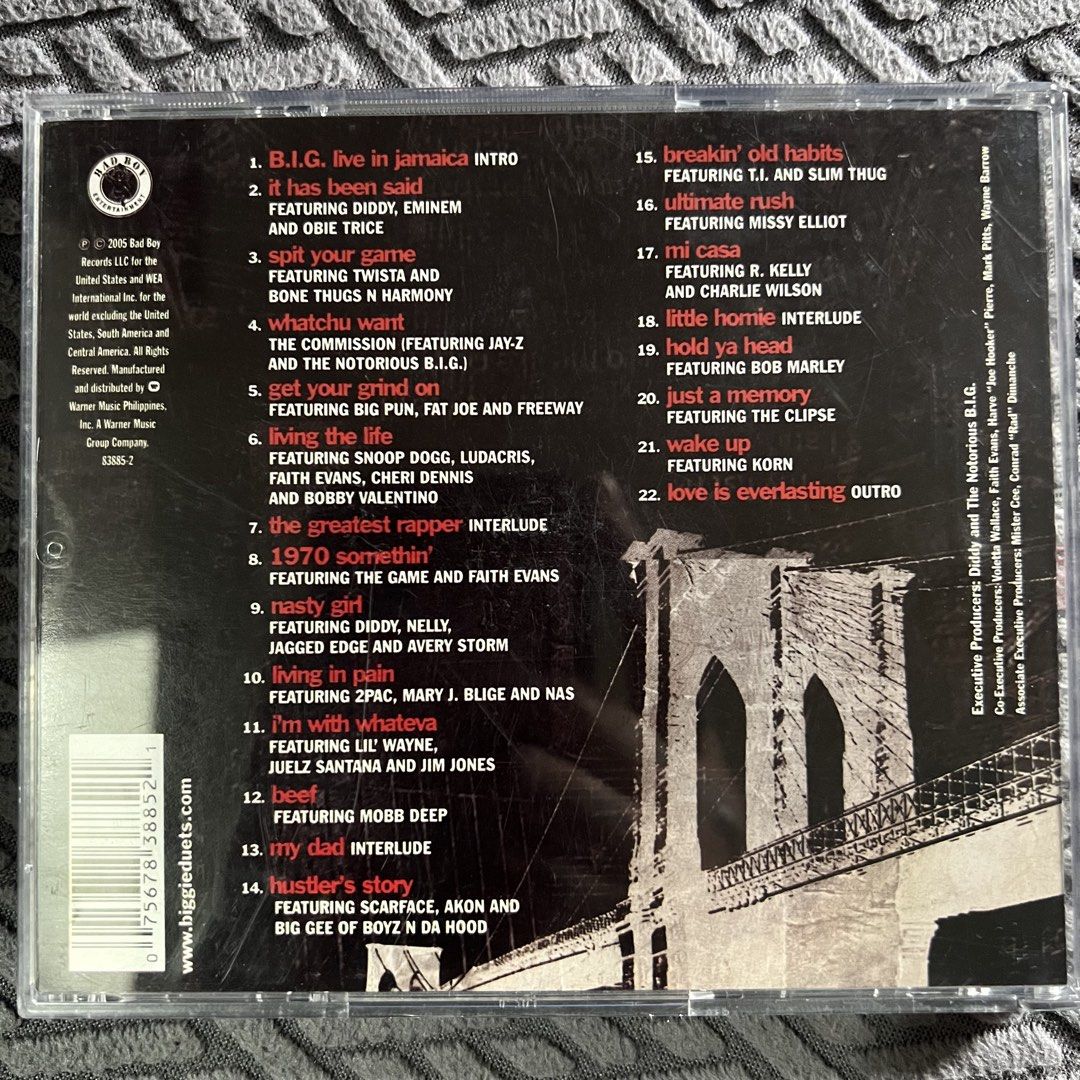 The Notorious B.I.G. - Duets: The Final Chapter (Category: CDs & DVDs) located in Caloocan City. Submitted by thelittlejewelcase (Listing ID 1460532897, Image 2). Description: featuring Eminem,Bonethugs N Harmony, 2pac, Korn, Bob Marley, Snoop Dogg, Mobb Deep and many more ‼️.
