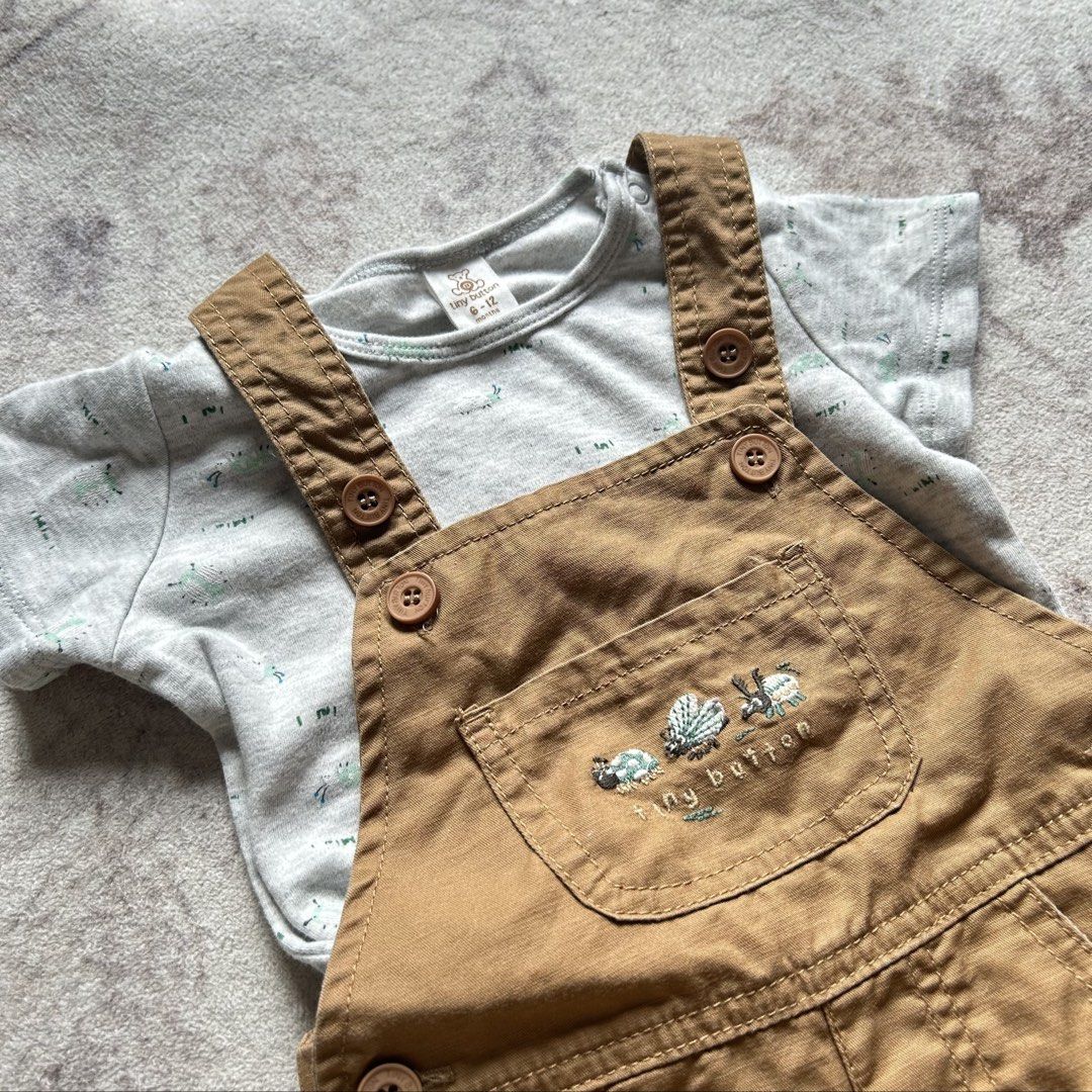 Tiny Button Overall (Category: Babies & Kids Fashion) located in Tangkak. Submitted by cherrydmoment (Listing ID 1460514933, Image 1). Description: Tiny Button Overall in size 6/12 months (UNISEX) Retail price was RM99 and it is still available in Tiny Button stores, only want to let go for RM35 only My baby only wore it once, doesn’t fit him anymore .