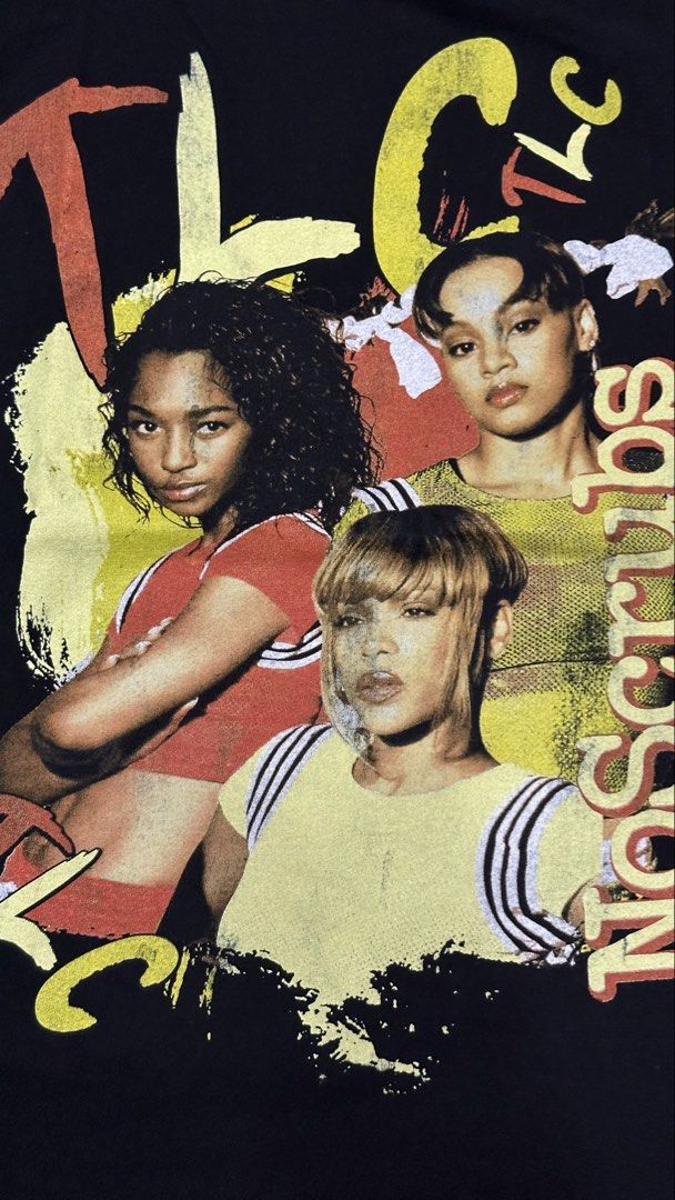 TLC no scrubs rap tee style (Category: Tshirts & Polo Shirts ) located in Manila. Submitted by paulovenegaskalakal2020 (Listing ID 1460514566, Image 3). Description: For sale! Kalakal TLC n*scrubs rap tee style Official merch T-boz -Tionne Watkins Left eye -Lisa Lopez Chili -Rozonda Thomas Famous 1990's R&B group! Medium to Large- 21 width x 28.5 length inches Fade print tag Sign of usage Good MINE 1,180 +sf.