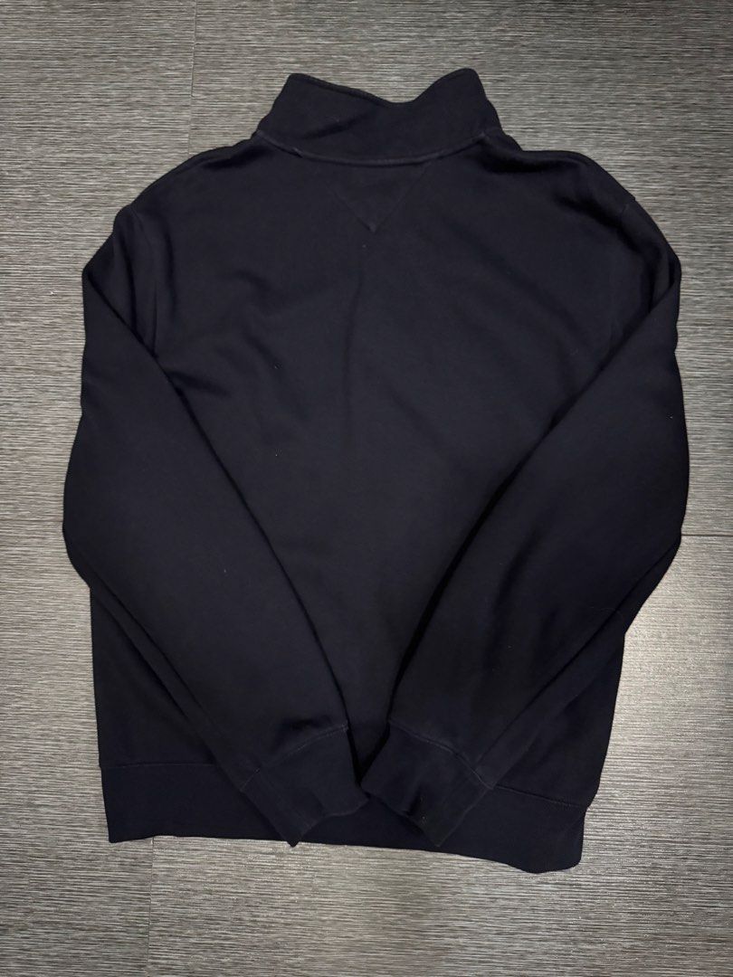 Tommy Hilfiger Quarter Zip Sweatshirt (Category: Coats, Jackets and Outerwear) located in Pasay City. Submitted by nateman111 (Listing ID 1460513248, Image 2). Description: For Sale only Tommy Hilfiger Quarter Zip Sweatshirt Navy Blue Color Size - XL/20x29 dimes No Issues Good Condition bought it sa UK 📍Pasay.