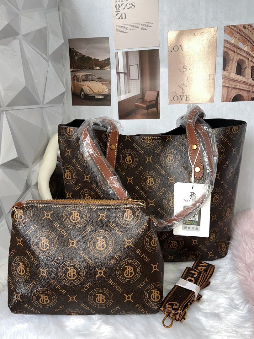 Tote Bag with Pouch Sling (Category: Shoulder Bags) located in Manila. Submitted by she_lace (Listing ID 1460520935, Image 1). Description: US Brand Tote Bag with Sling Pouch (with tag, with dust bag, plastic and extra sling). Payment First via G-cash, bank transfer, maya, maribank, gotyme. Can do lalamove or jnt (tiktok checkout) for mode of shipment. .