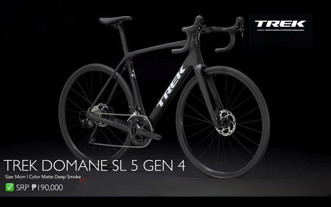 TREK Domane SL5 Gen4, 2025 Model, Size 52 (Category: Bicycles) located in Bacoor. Submitted by lerieboi (Listing ID 1460666275, Image 1). Description: Trek Domane SL5 Gen 4 — 2025, Size 52 Brand New Price: 190K Selling it for Only: 130K The 2025 Trek Domane SL 5 Gen 4 is a CARBON Endurance road bike designed for long-distance riding, rough pavement, climbing, and fast road riding while prioritizing comfort. It uses Trek’s 500 Series OCLV Carbon f