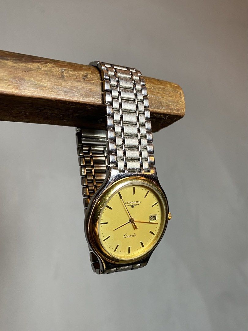 Longines Two Tone Vintage Flagship Watch with Date Complication (Category: Luxury Watches) located in Pasig City. Submitted by barako.vintage (Listing ID 1460633151, Image 1). Description: ‼️Still with extra links DM best offer‼️ Personal watch, fitted right now for my 6.5 in wrist but Still with extra links New crystal installed Vintage condition please see scratches on case 12 oclock and patina on dial Negotiable for serious buyers Cash via mee