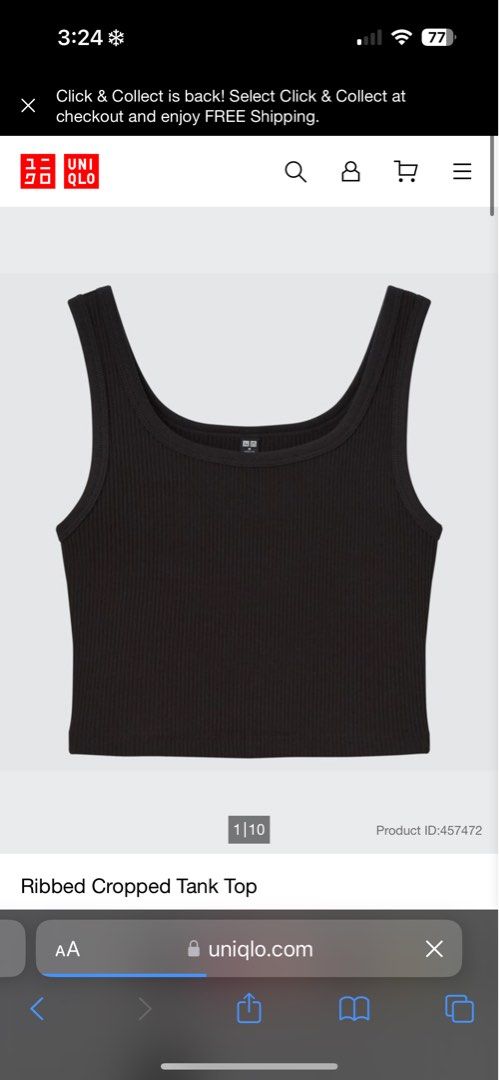 Uniqlo basic sleeveless tops (bundle) (Category: Sleeveless) located in Manila. Submitted by brownbutterlatte (Listing ID 1460574247, Image 2). Description: 250 each - get 3 tops for 700! RFS: small on me .