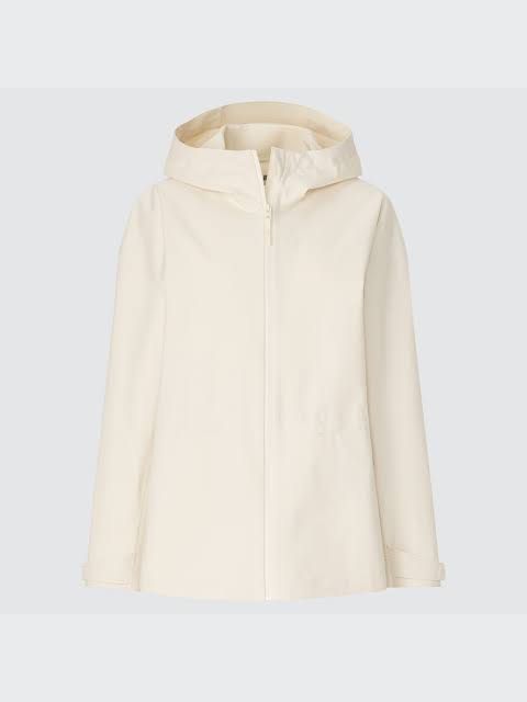 Uniqlo Blocktech Jacket Size S (Category: Coats, Jackets and Outerwear) located in Paranaque City. Submitted by destashdeclash (Listing ID 1460600624, Image 1). Description: - Uniqlo Hooded Jacket - Color: Natural - Size: S - Features: Water-resistant, Windproof, Breathable, Stretch - Closure: Snap button and zipper - Ideal for: Everyday wear, outdoor activities - Benefit: Easy to pack and carry Flaws, see last pic (inside lining, can be easily c