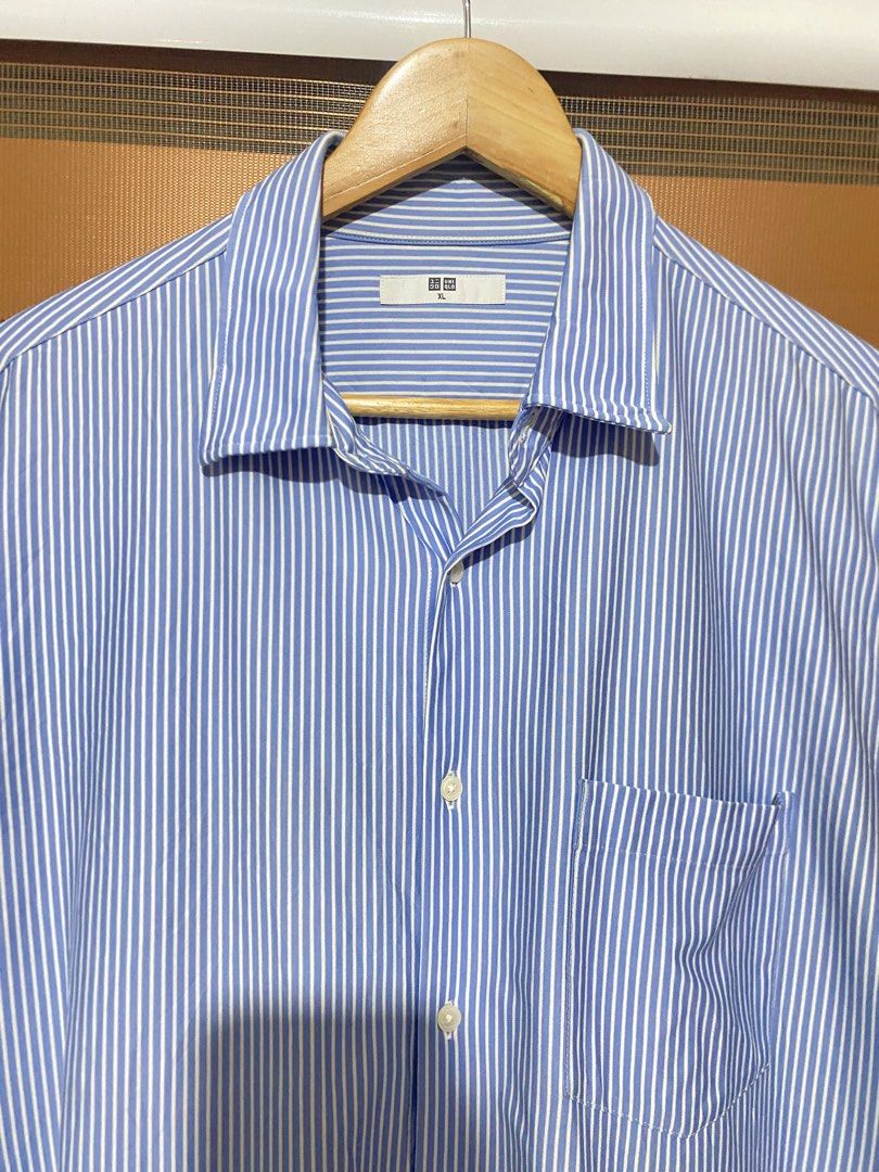 UNIQLO STRIPE BUTTON DOWN (Category: Formal Shirts) located in Quezon City. Submitted by dawnduethrift (Listing ID 1460548829, Image 3). Description: 🏷️ UNIQLO STRIPE BUTTON DOWN Must Have! CONDITION: 9/10 COLOR RATE: 9.5/10 UNEVEN COLOR MAY DUE TO LIGHTING! SIZE: LARGE DIMES: L 29.5 W 23 MINE: 450 💸 JUST DM ME IF YOU'RE INTERESTED! MoP: Gcash Delivery: Lalamove and J&T 📍 Quezon city, Commonwealth.