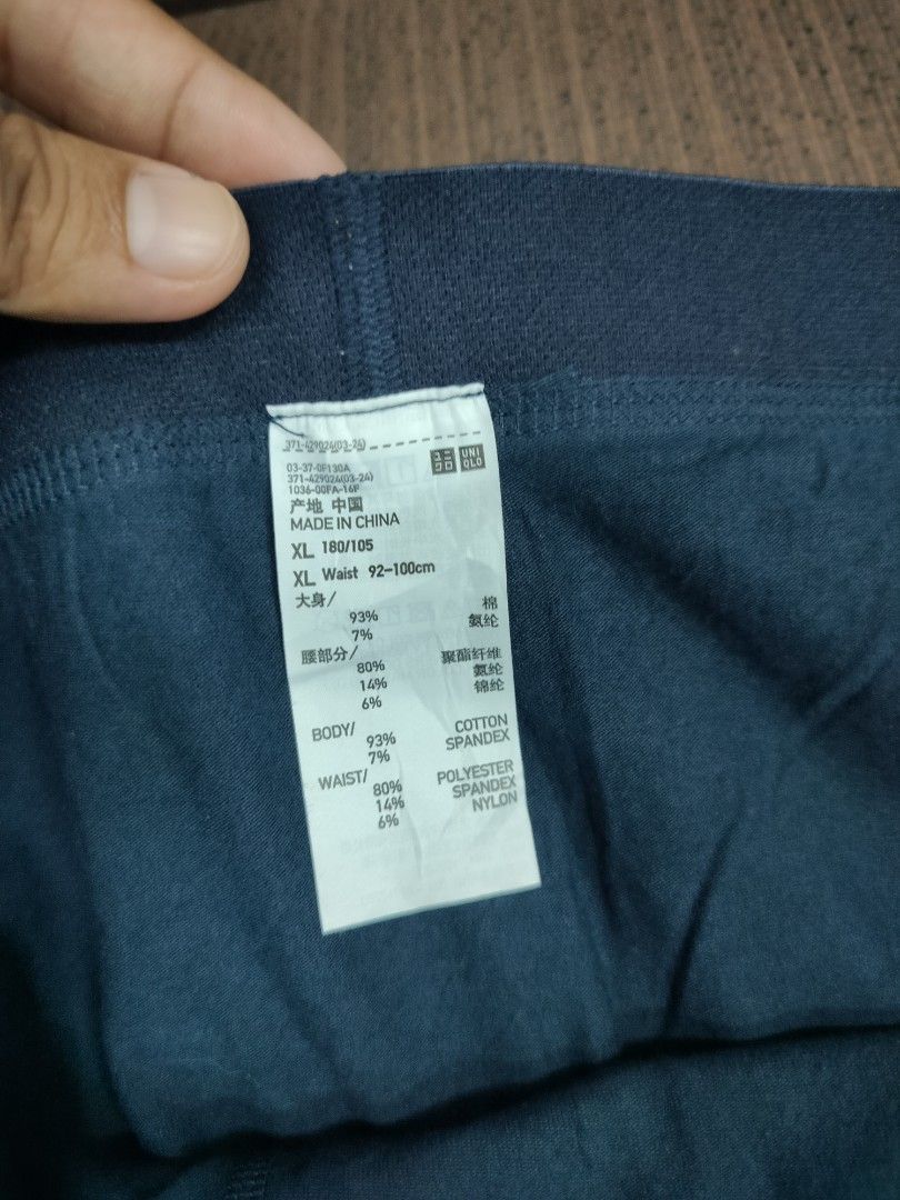 Uniqlo Supima Cotton (Category: Underwear) located in Ilagan. Submitted by judzkulot (Listing ID 1460680153, Image 2). Description: 📢📢📢NEW COLLECTIONS📢📢📢 💥💥SELECTED BRANDED UKAY💥💥 💥Used but not abused 💥 With signs of use and minimal flaws 💥Please check each photo carefully for the item's condition 💥Manage your expectations kase ukay po ito ❌BAWAL NA BAWAL SA MASELAN😉 Size : XL on tag (34-36 W') As new condition No issue 📌Please be