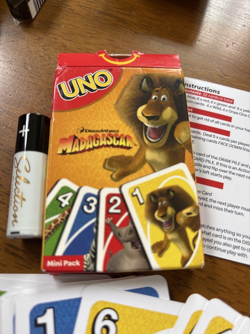 Uno Madagascar x McDonald's (Category: Character Goods) located in Calamba. Submitted by cur8d (Listing ID 1460560458, Image 2). Description: complete.