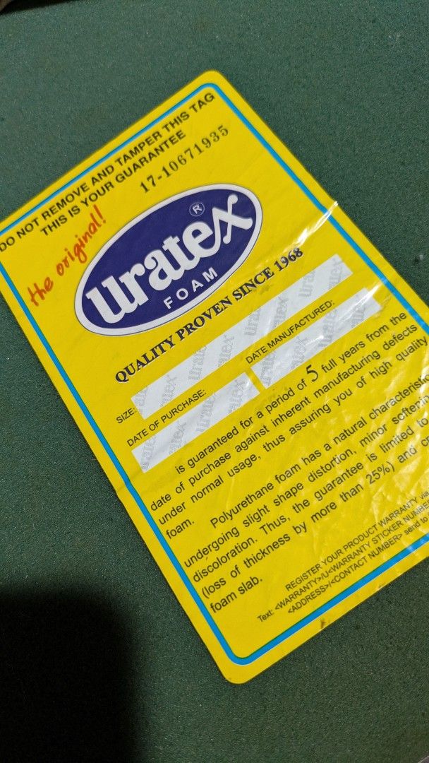 Uratex Comfort Plus (Category: Bedding & Towels) located in Pasig City. Submitted by iamabsoluteva (Listing ID 1460709575, Image 1). Description: For Sale. Uratex Comfort Plus Queen Size 4 inches.Used – Good Condition and still holds its original firmness. RF upgraded to Ortho bed. The cover has been freshly replaced for your peace of mind and hygiene. P2000.