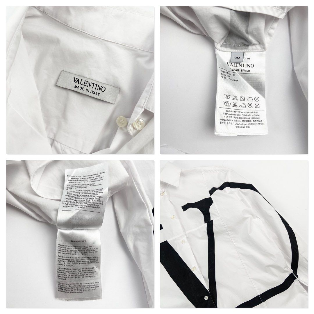 Valentino (Category: Luxury Apparel) located in Manila. Submitted by draftdrops (Listing ID 1460620885, Image 2). Description: Printed big logo design,button down and excellent condition Width :23 Length :28.5 Size:xl.