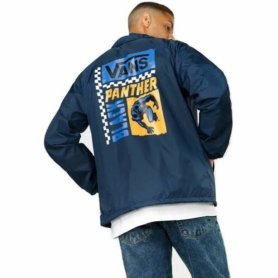 Vans x Marvel Black Panther Coach Jacket (Category: Coats, Jackets and Outerwear) located in Bacolod City. Submitted by bag_o.bukad (Listing ID 1460657318, Image 1). Description: Vans X Marvel Black Panther Torrey Jacket Medium on tag but will fit XL 22.5 width x 28 length authentic no issue good as new 1150 + sf.