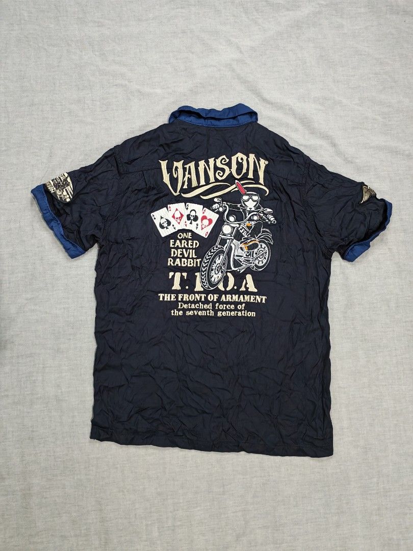 vanson bowling shirt (Category: Tshirts & Polo Shirts ) located in Baguio. Submitted by used_clothing2600 (Listing ID 1460519964, Image 1). Description: Vanson bowling shirt size medium verygood condition pit to pit 20 length 26 shoulders 16.5 sleeve 8.5 P 1500.