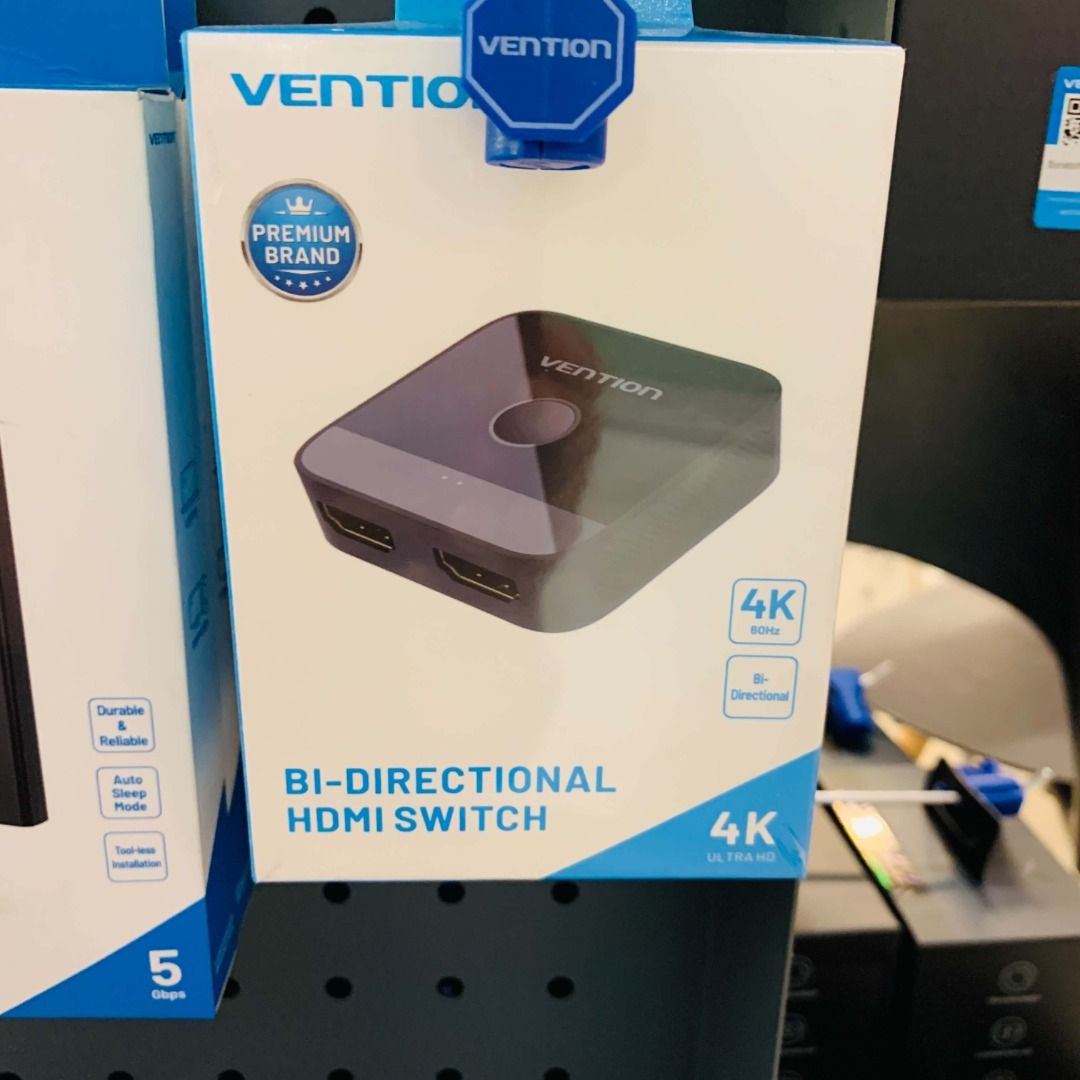 Vention Bi-Directional HDMI Switch 4K 60Hz (Category: Cables & Adaptors) located in Caloocan City. Submitted by swiftdeer.cf08f3 (Listing ID 1460643459, Image 1). Description: - Vention Bi-directional HDMI Switch - Supports stunning 4K Ultra HD resolution at 60Hz - Effortless plug-and-play installation - Durable and reliable for long-lasting use - Easily connect and switch between multiple HDMI devices - Fast 5Gbps data transfer speed 💳 INSTALLM