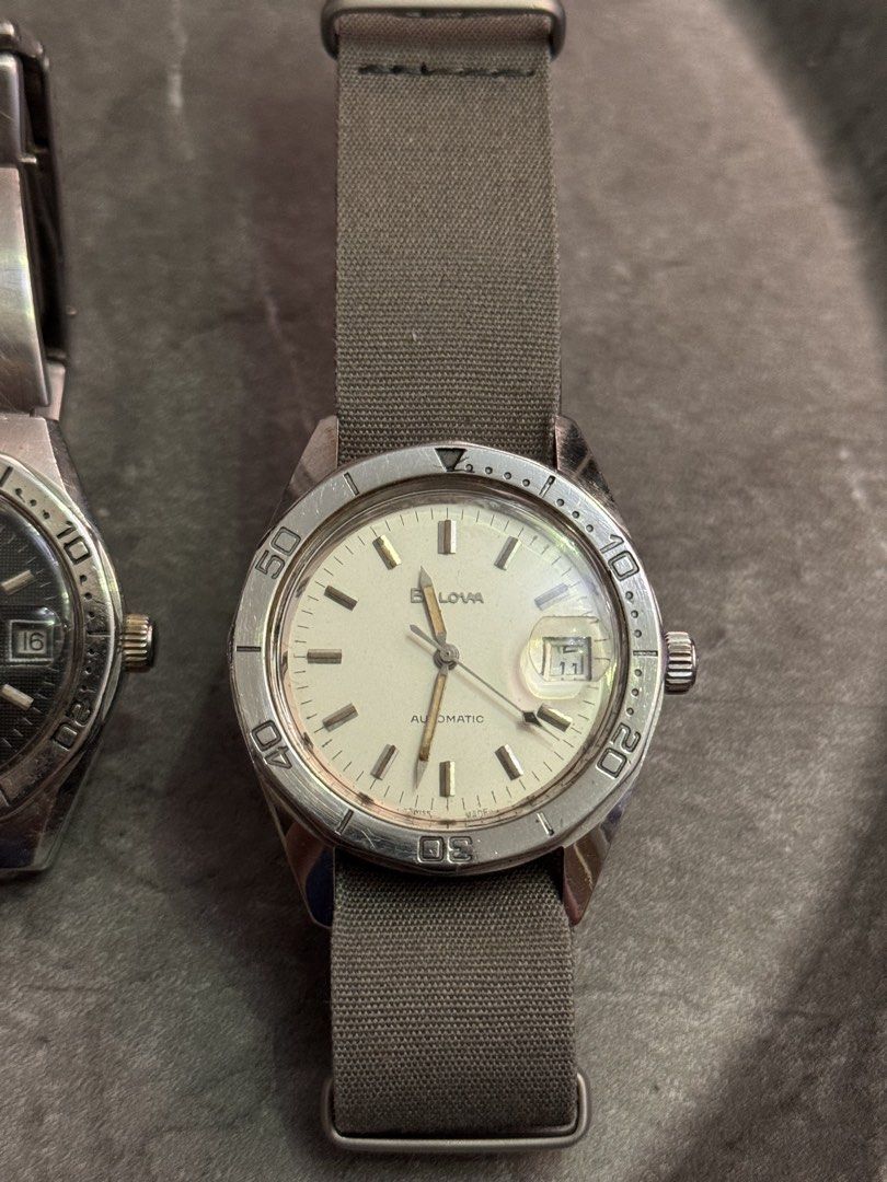 Vintage bulova diver （分類：手錶）位於 Hong Kong。 由 pl_jumti 提交（商品編號 1460520138，圖片 2）。簡介： Vintage bulova diver black & white $3500 for 2 不散買。